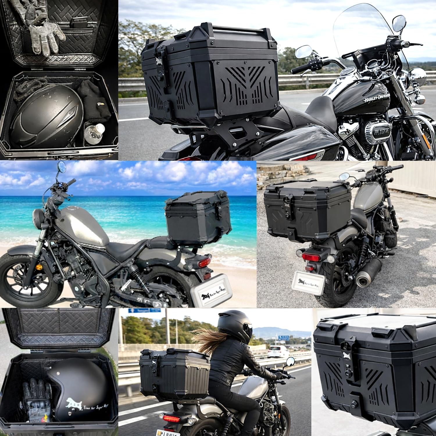 Amazon | 【T.S.H】 バイク用リアボックス 45L トップケース Carbon