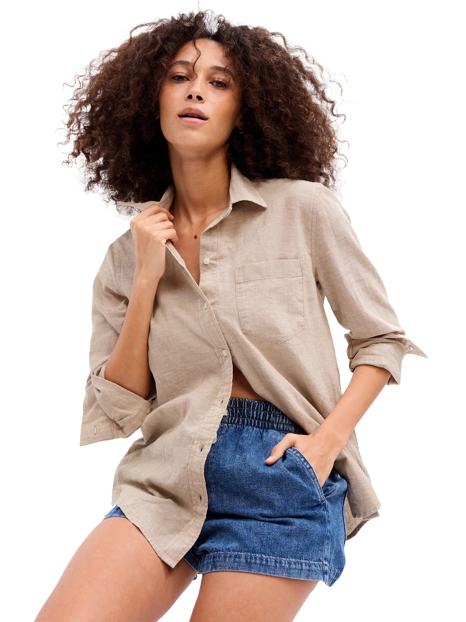 GAP Women's Linen Easy Shirt
