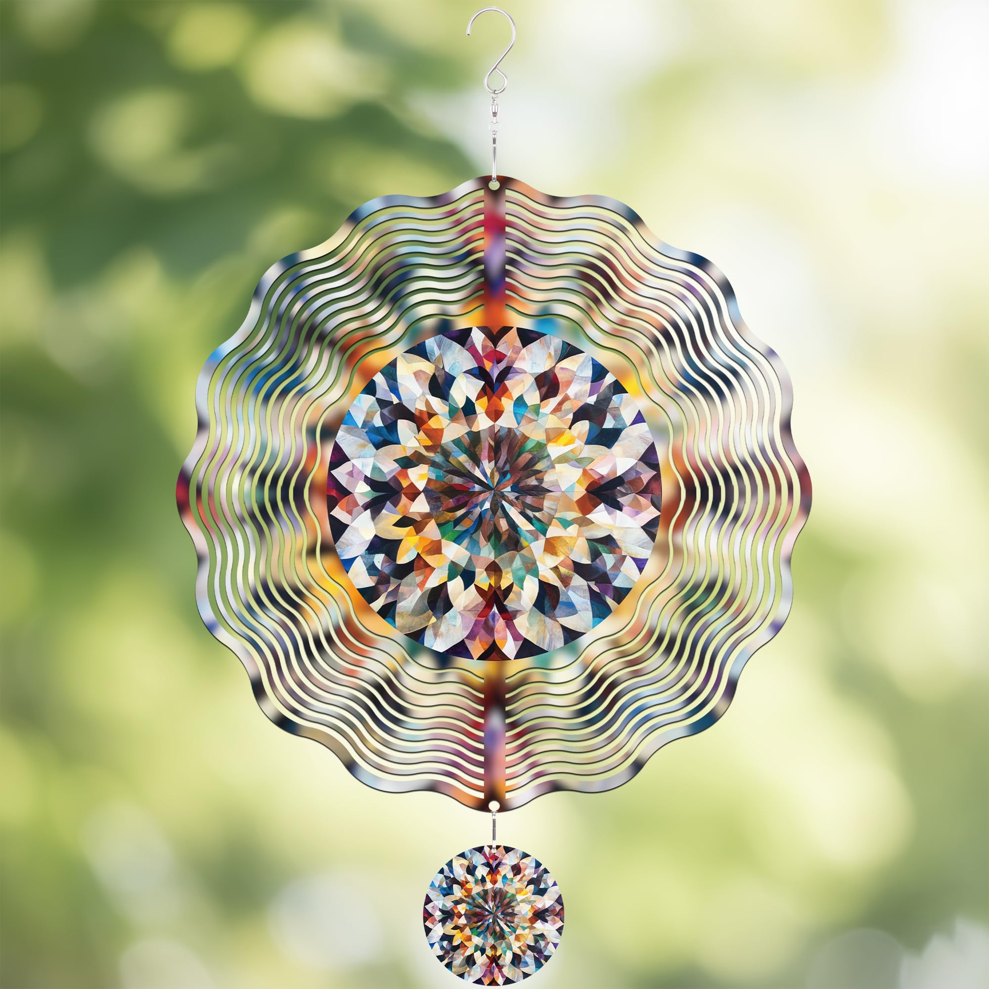 Hanging Wind Spinners Outdoor - 3D Metal Kinetic Spinning Decor
