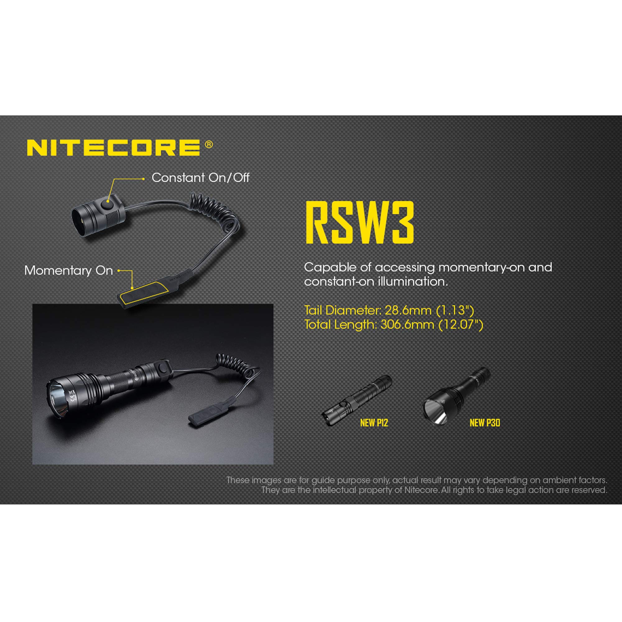 Nitecore RSW3 - Interruttore Adulto Unisex, Nero, 29 mm