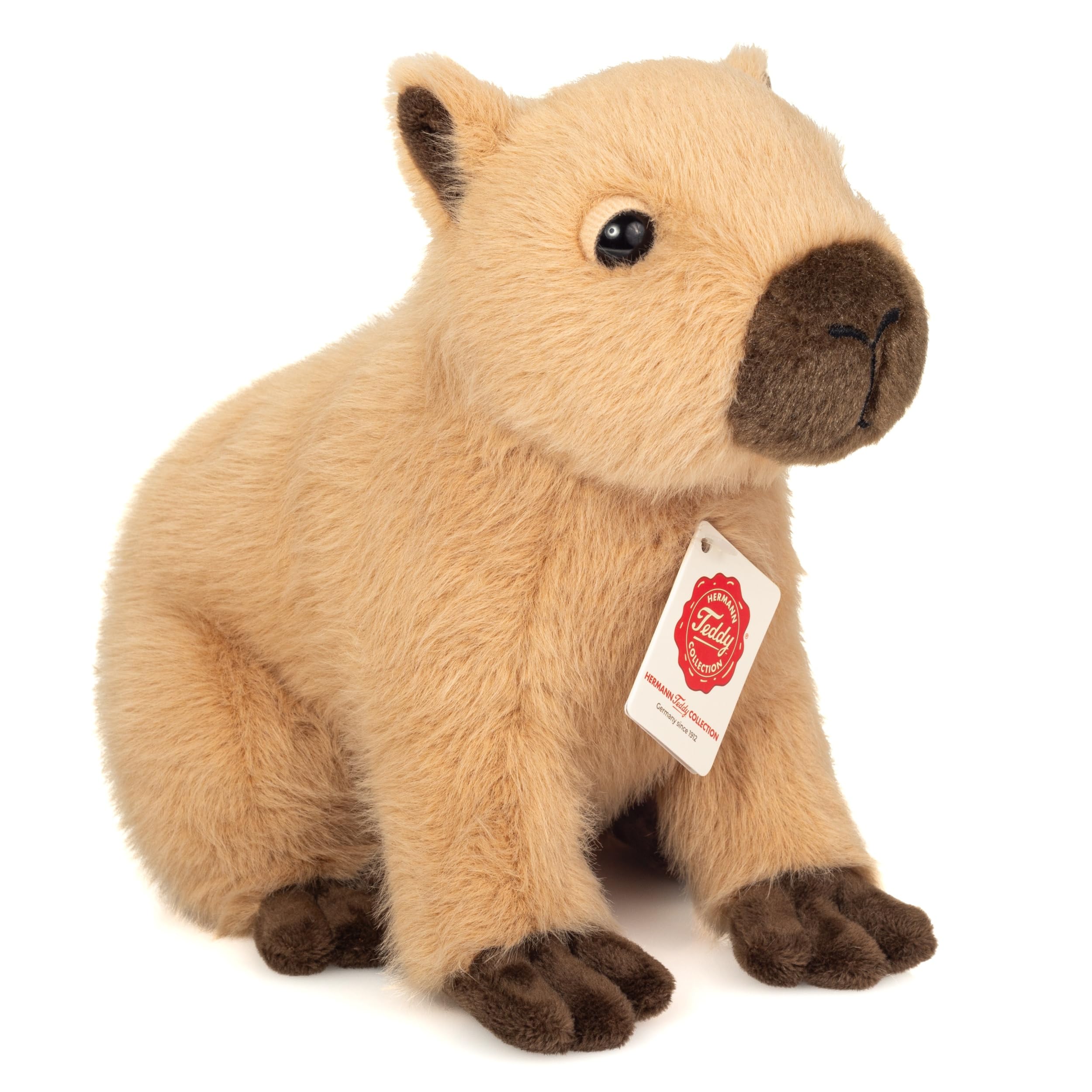 Teddy Hermann 92344 Capybara 25 cm, cuddly toy with 75% recycled filling material, special edition "Teddy Hermann explained"