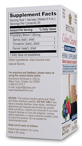 Miniatura 10 de HYLEYS - Té de mora para limpieza de colon y bienestar