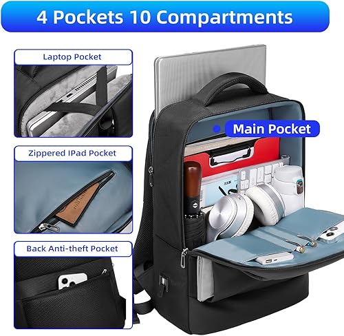 Miniatura 5 de GYakeog Slim Laptop Backpack for 15.6 inch Slim Laptop Backpack for Men Business Backpack Small Waterproof Laptop Backpack with USB Charging Port