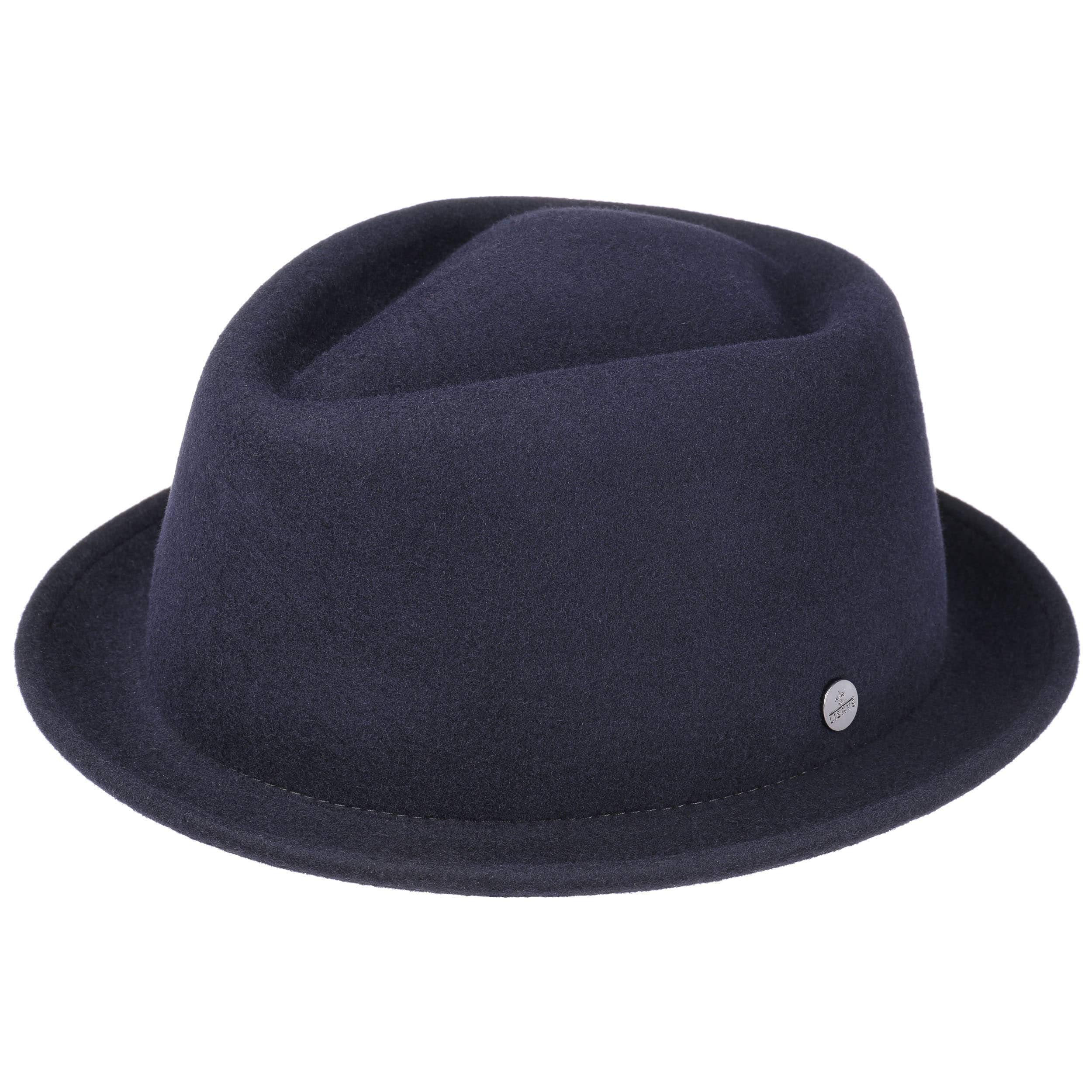 LIERYS Blank Pork Pie Filzhut packbar knautschbar wasserabweisend Damen Herren Sommer Winter