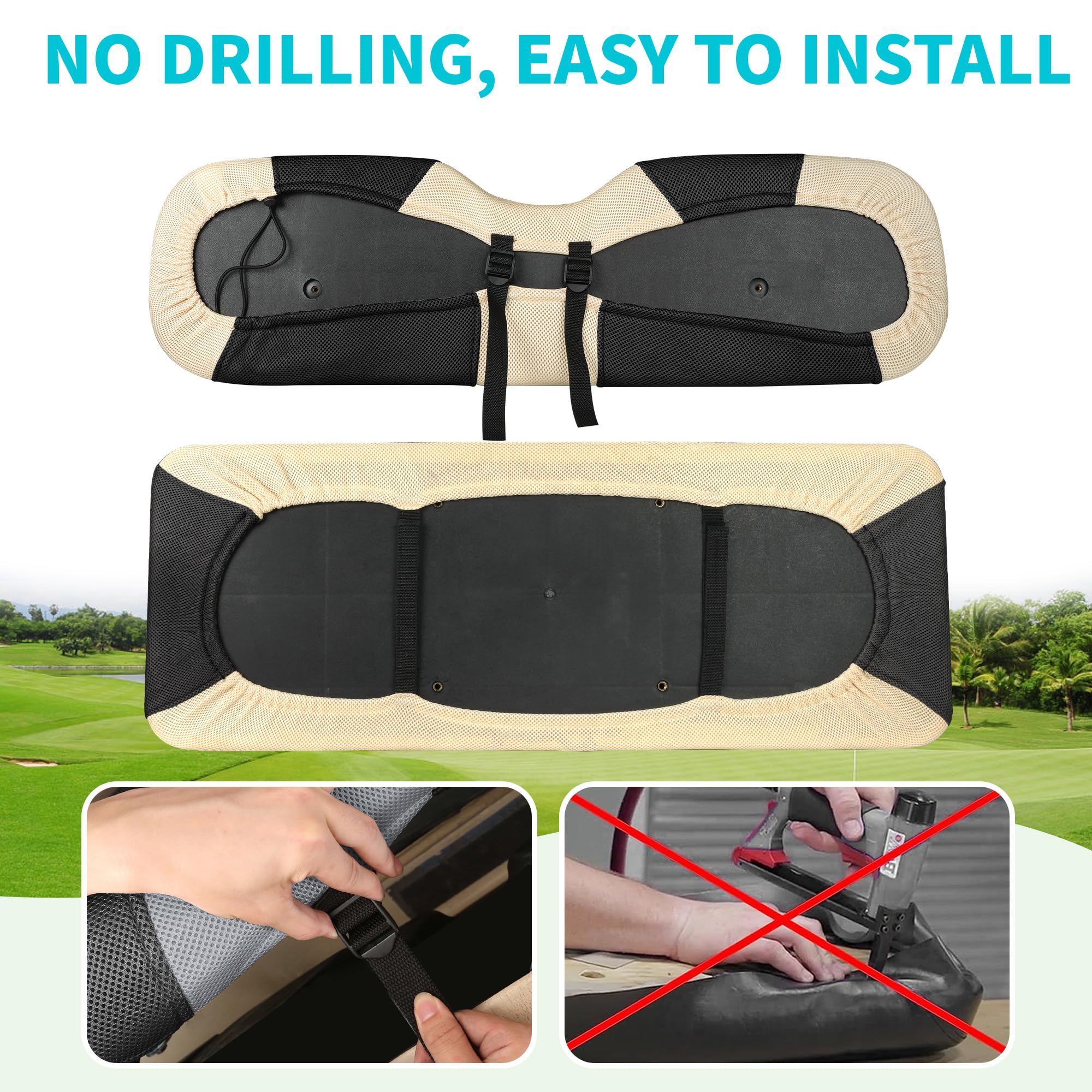 10L0L - Funda Para Volante De Carro De Golf, 13 Pulgadas, Suave Y Transpirable Funda De Piel Antideslizante Se A 615233
