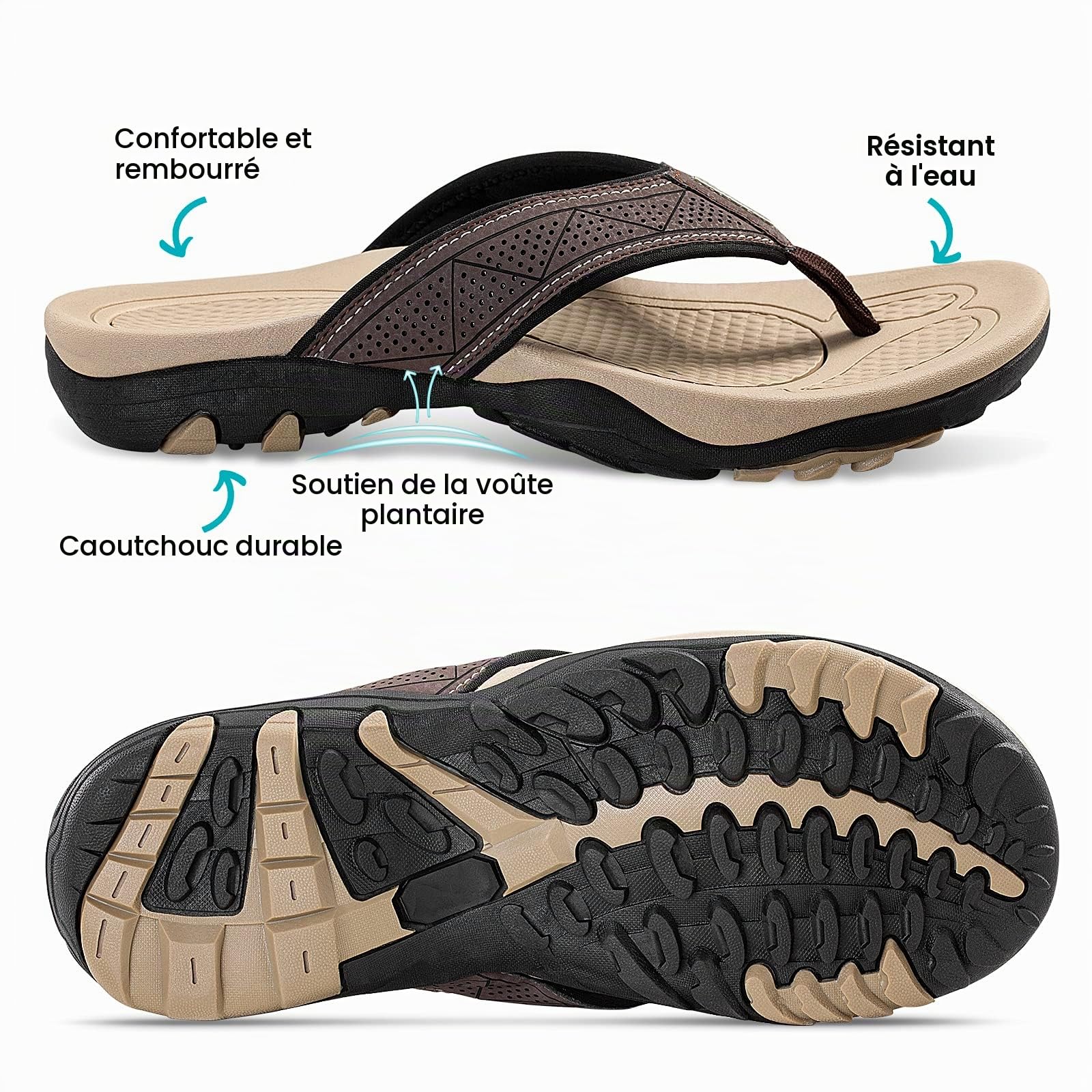 HAOLIRA Tongs Homme Été Antidérapante Chaussures de Plage Piscine Sandales Tong Shower Chaussons