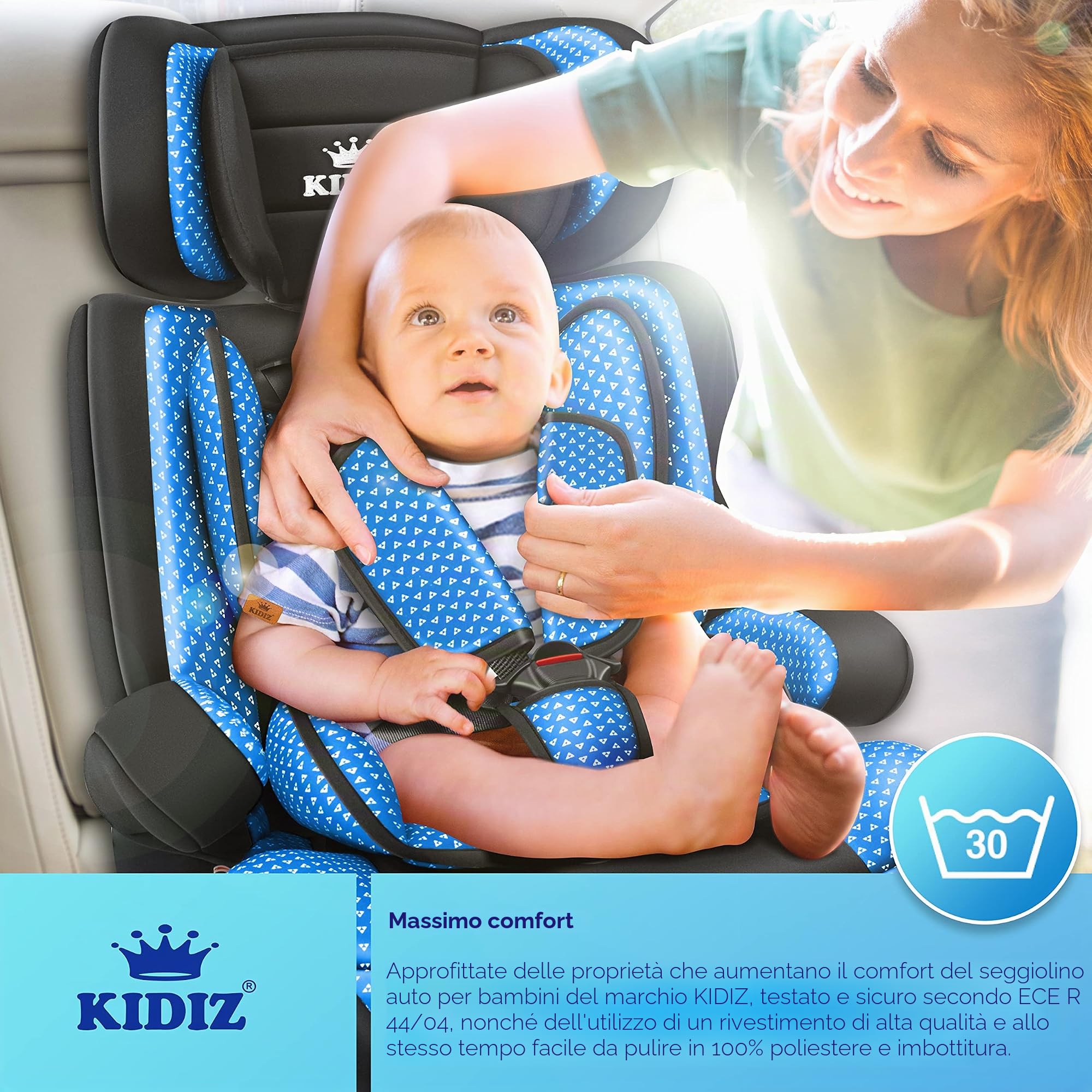 KIDIZ® Seggiolino auto per bambini Seggiolino per bambini | Seggiolino auto Guscio con sedile | 9 kg - 36 kg 1-12 anni | gruppo 1-2 -3 | universale | Classic