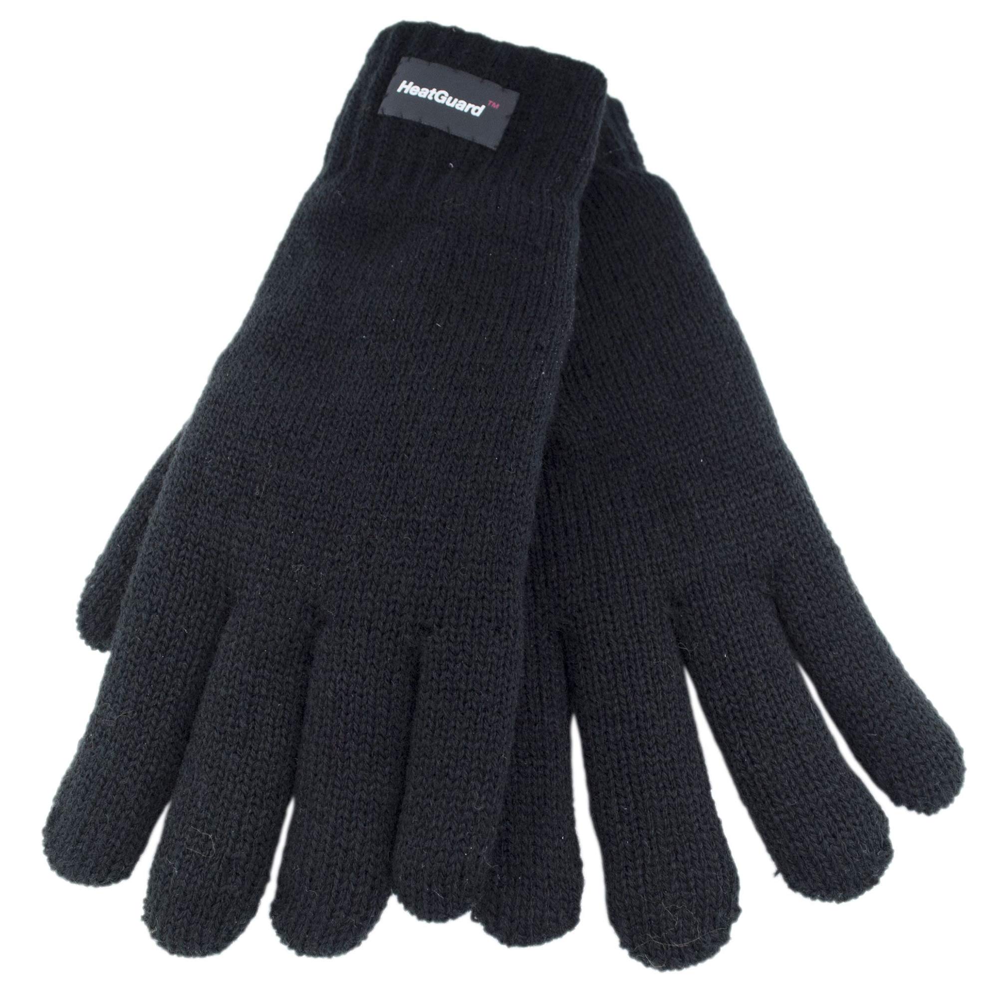 Rjm Women's Black Knitted Thinsulate Lined Gloves Perfect For Winter Gl137