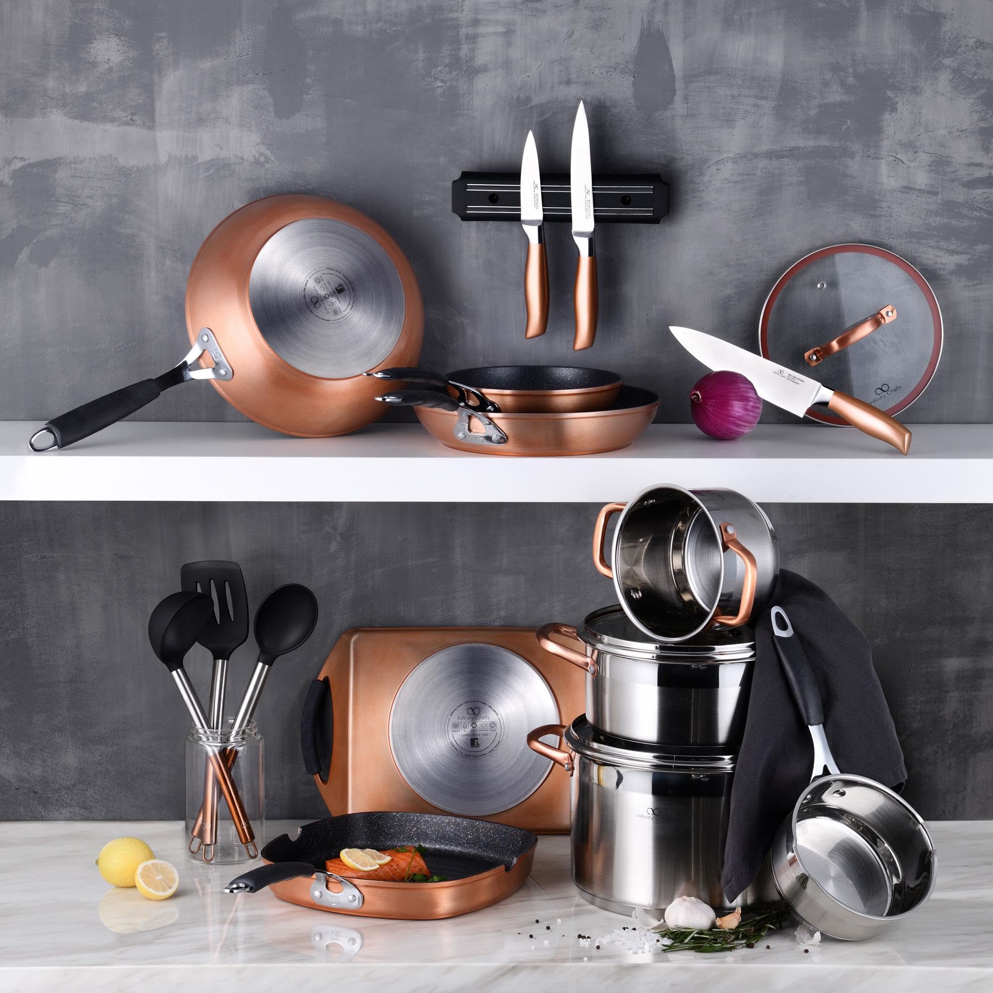 Infinity Chef grillpan, koper, 28 x 28 x 4,5 cm