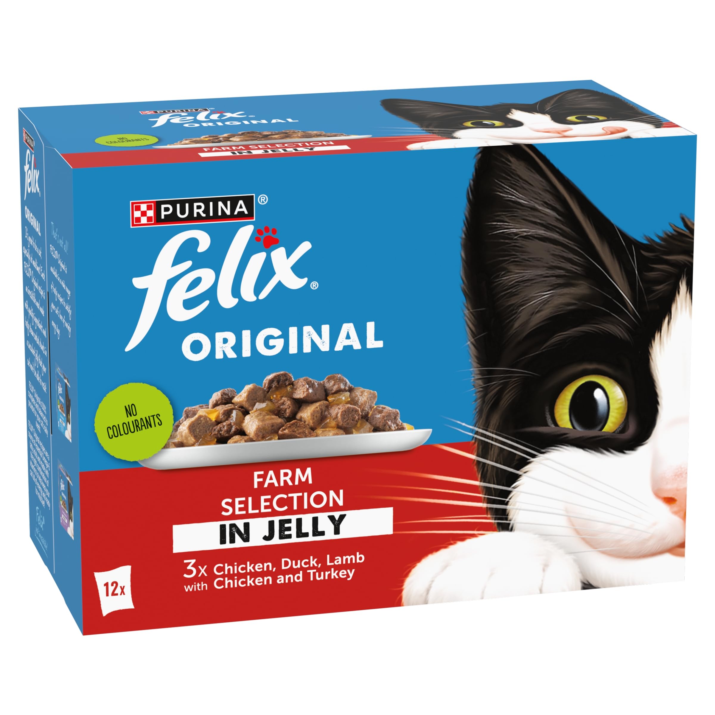 FELIX Original Farm Selection in Jelly Wet Cat Food 12x85g (Pack of 4) - 2