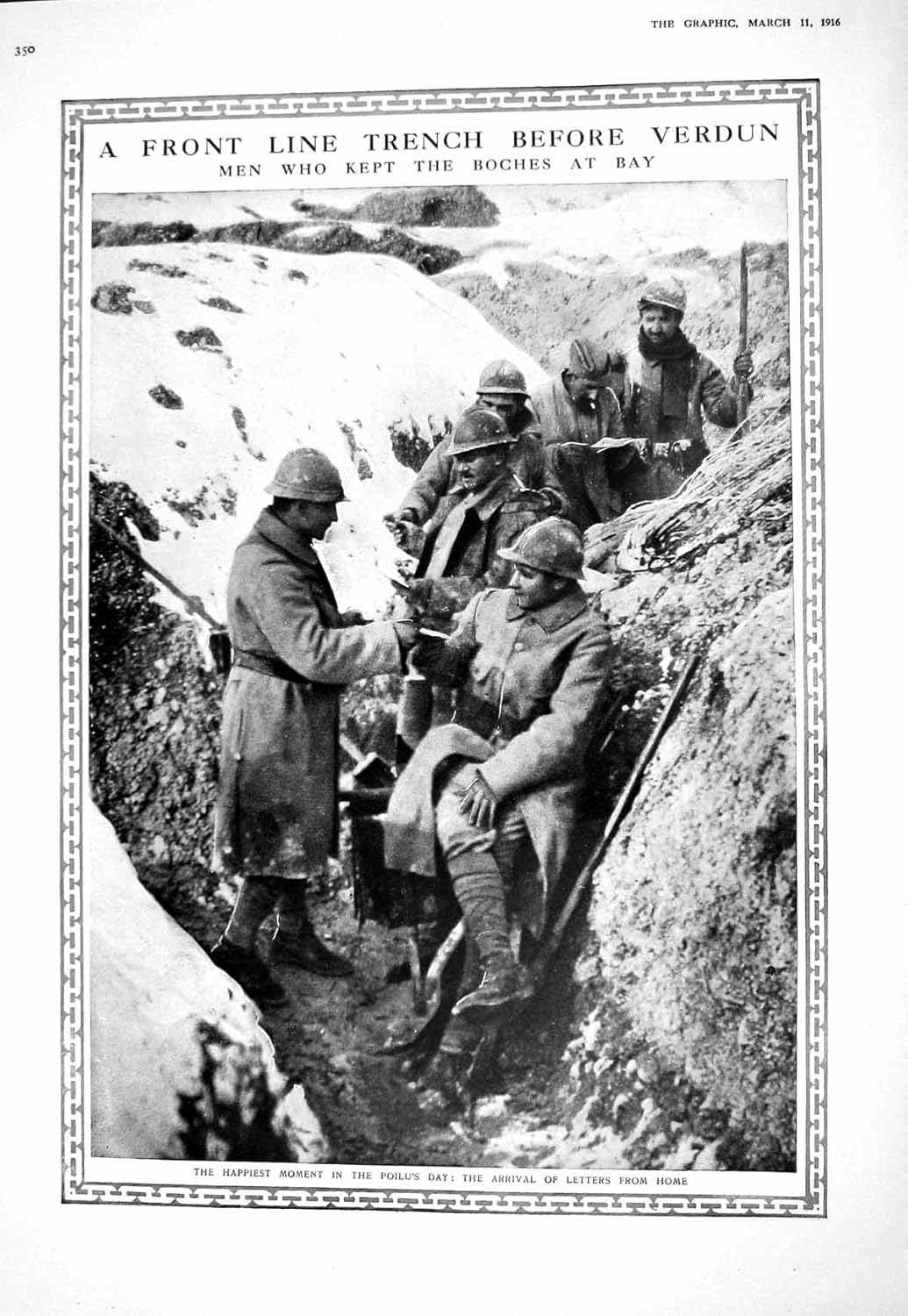 Amazon|1916 年の Poilus 戦争の兵士の堀は Boche ベルダン家のムーズの高山の軍隊に文字を入れます|アートワーク