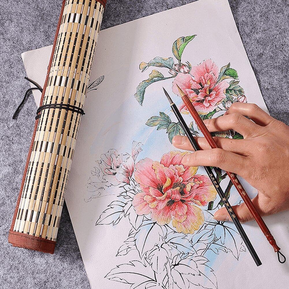 Chinesische Kalligraphiebürsten Malerei Schreiben Pinsel Aquarellbürsten Set Kanji Japanisch Sumi Zeichnung Pinsel Roll-up-pinselhalter