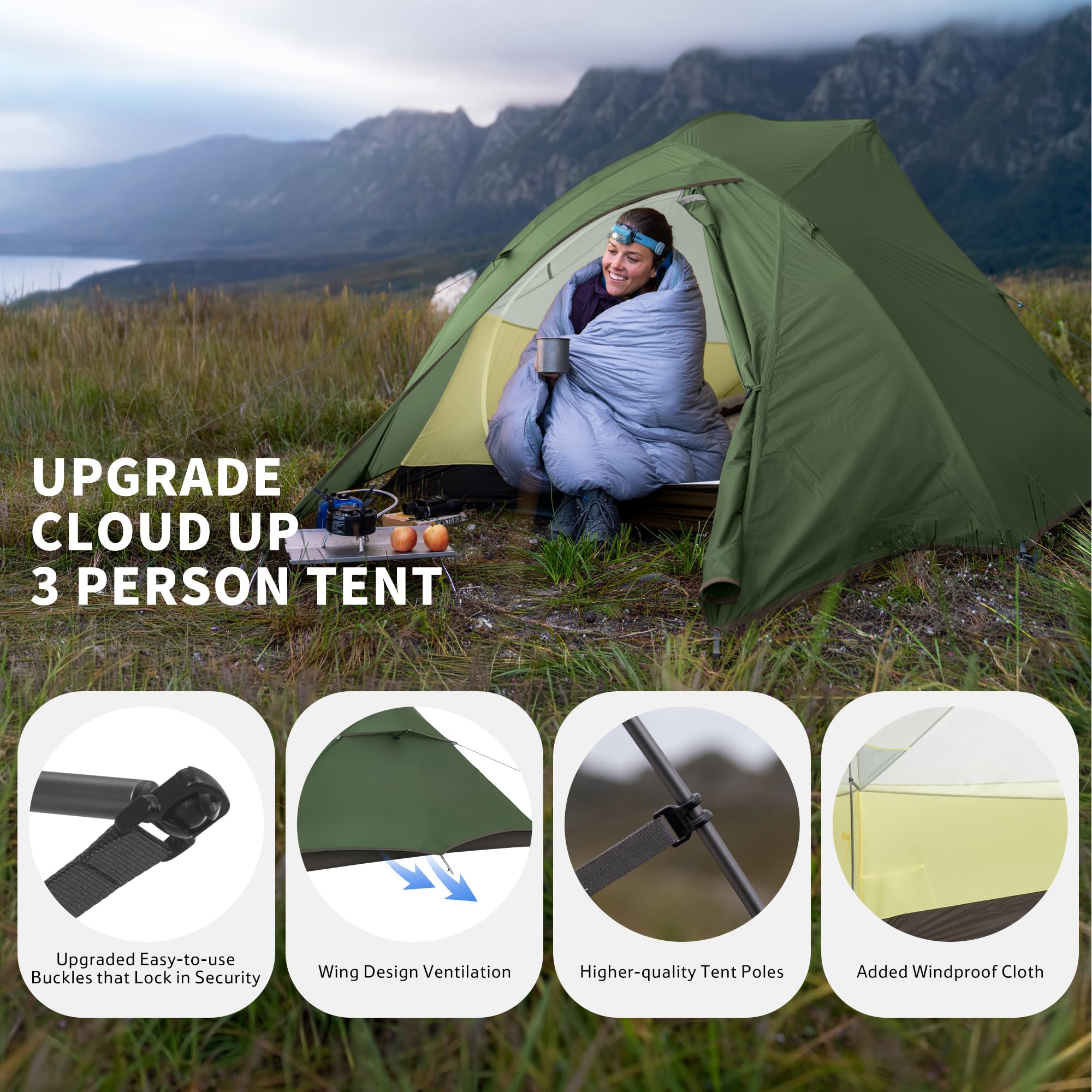 Amazon.co.jp: Naturehike Cloud-Up 3人用 軽量バックパッキングテント Amazon.co.jp: Naturehike Cloud-Up 3人用 軽量バックパッキングテント