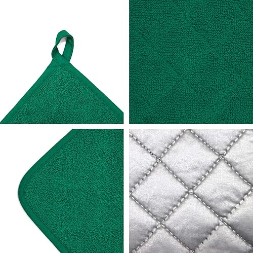 Miniatura 3 de Soportes para ollas de horno 100% algodón, 7 x 7 pulgadas, paquete de 3, perfectos para cocinar, hornear, servir, barbacoa o cena (jaspe, 3)