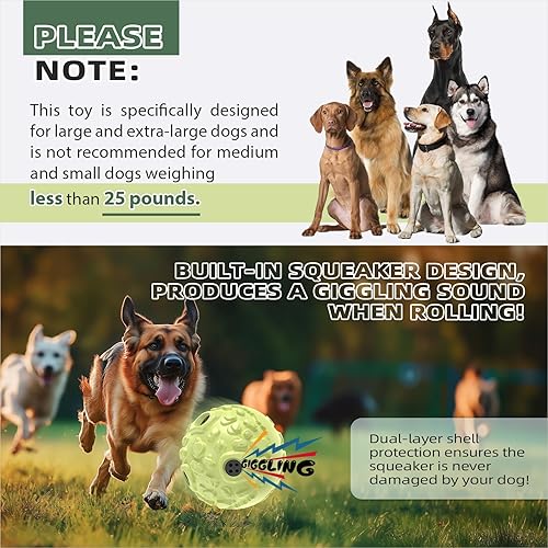 Miniatura 5 de KADTC Pelota de risita extra grande, bolas de pastoreo para perros, juguete masticable duradero para masticadores grandes y agresivos, razas de