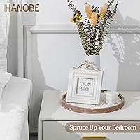 Vista 9 de Hanobe Bandeja Decorativa para Mesa de Café: Bandejas Redondas de Madera para Decoración Bohemia del Hogar, Centro de Mesa Rústico de Granja de 12