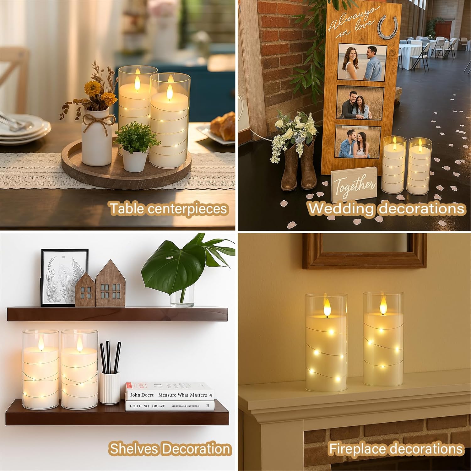 Flickering Flameless Candles with Remote Timer, 6pcs LED Battery Operated Candles with Embedded String Lights White, D3 H6 - Image 8