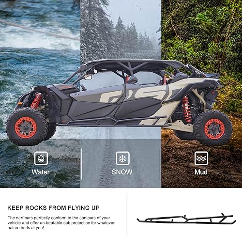 Miniatura 3 de KIWI MASTER Nerf Bars Rock Sliders para Can-Am Maverick X3 Max 2017-2025 Accesorios de acero para árbol lateral