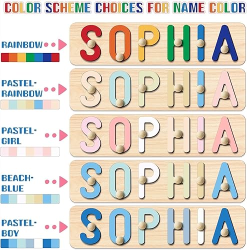 Vista 30 de Rompecabezas de nombres para niños, rompecabezas con nombre personalizado para niños pequeños, regalos de Pascua, rompecabezas de madera con nombre