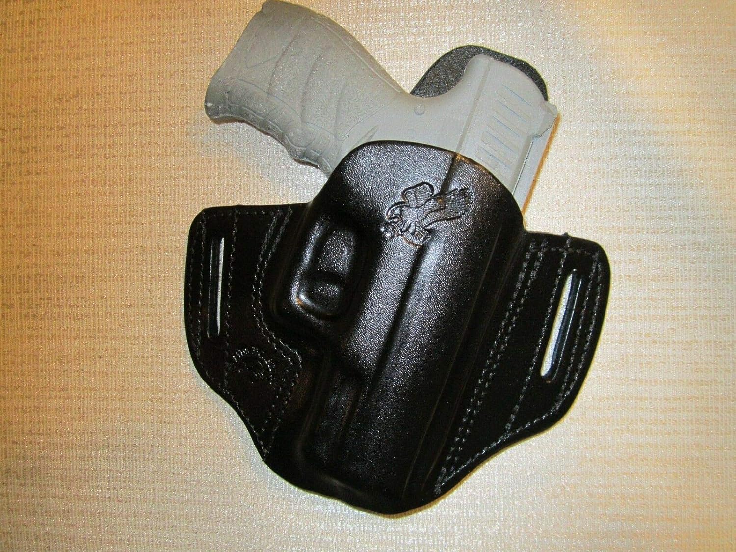 Fits Walther CCP 9 MM Formed Leather Pancake owb Leather Belt Slide Holster