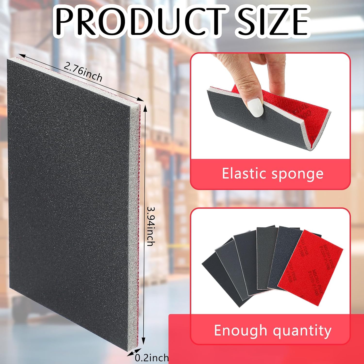 60 Pcs 320-2500 Grit Sanding Sponge, Ultra Fine Sanding Sponges Pads, Soft Foam Shine Block Wet Dry Polish Pads, Ultra Fine Grit Sandpaper for Model Drywall Metal Wood Furniture Polishing