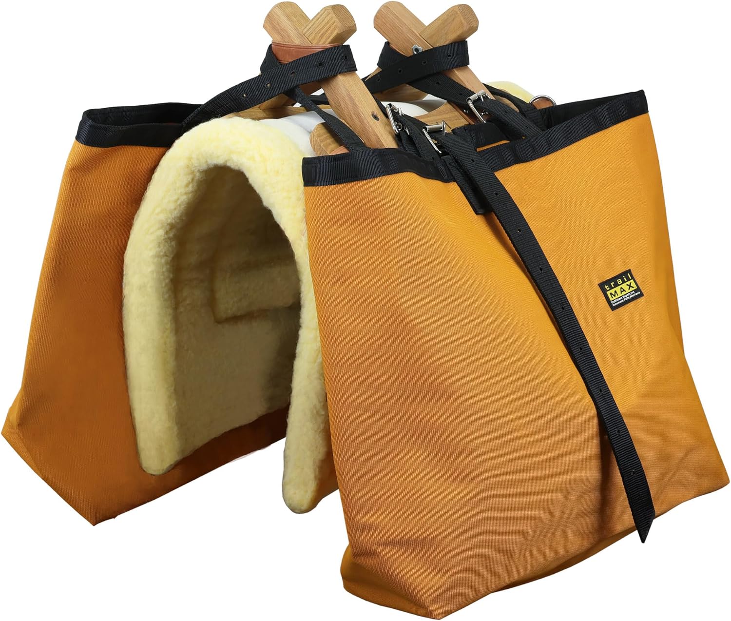 TrailMax Iron Cloth Pack Bags, Utah Pack Bags for Easy Horse and Mule Packing, Heavy Duty Iron Cloth with Nylon Straps and Reinforcement, Sold in Pair