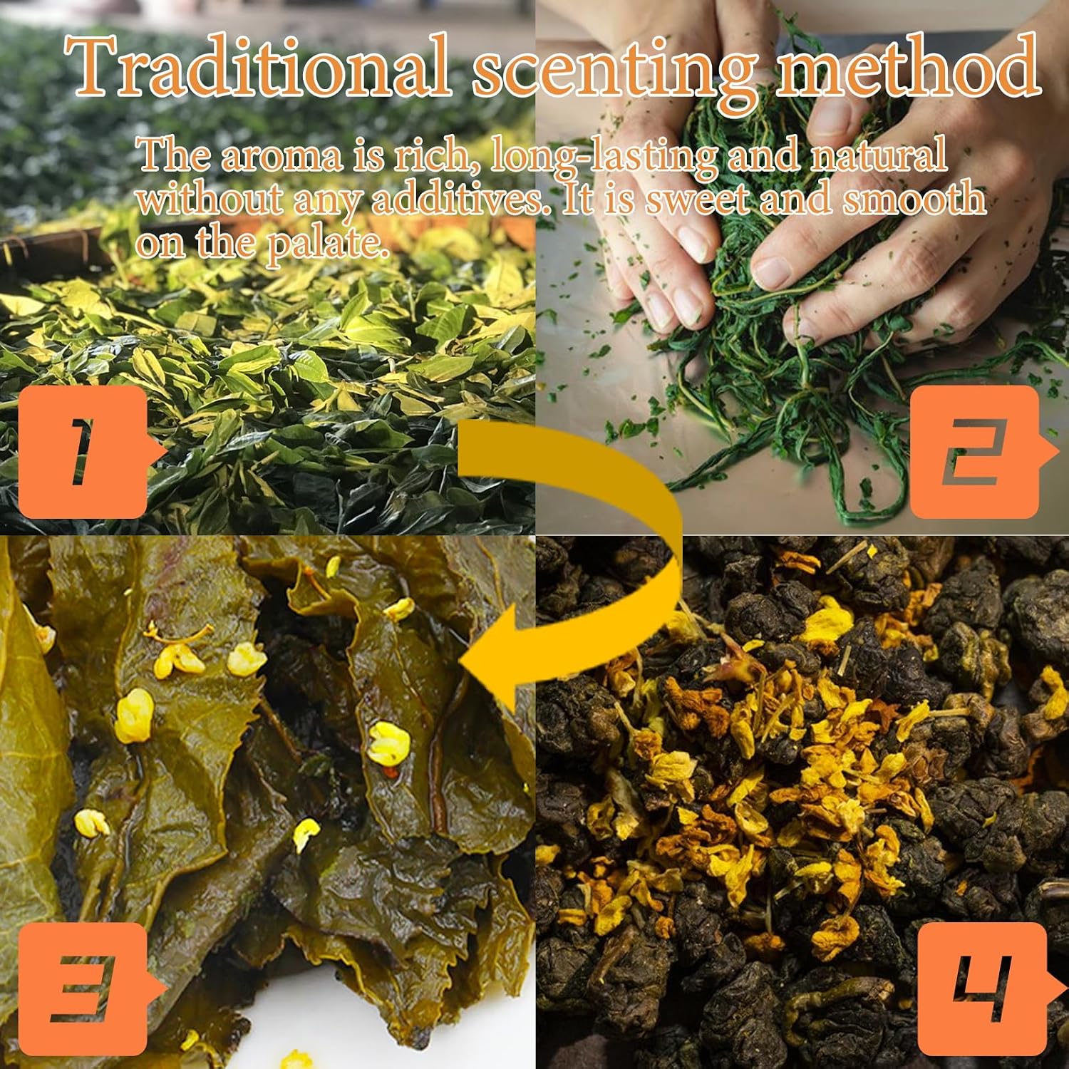 Shengmingxi Osmanthus Oolong Tea Loose Leaf Taiwan Tea Taiwan High Mountain Oolong Tea with Osmanthus Petals Natural Aroma 桂花 乌龙茶 台湾茶 高山茶 5.3oz/150g