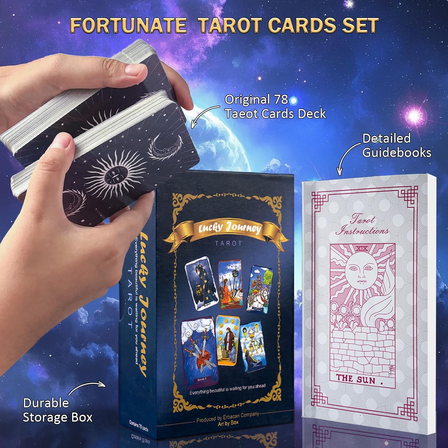 Classic Hand Draw Tarot Cards Deck with Guidebook-Unique Art Tarot Card for Beginners to Experts - Image 6