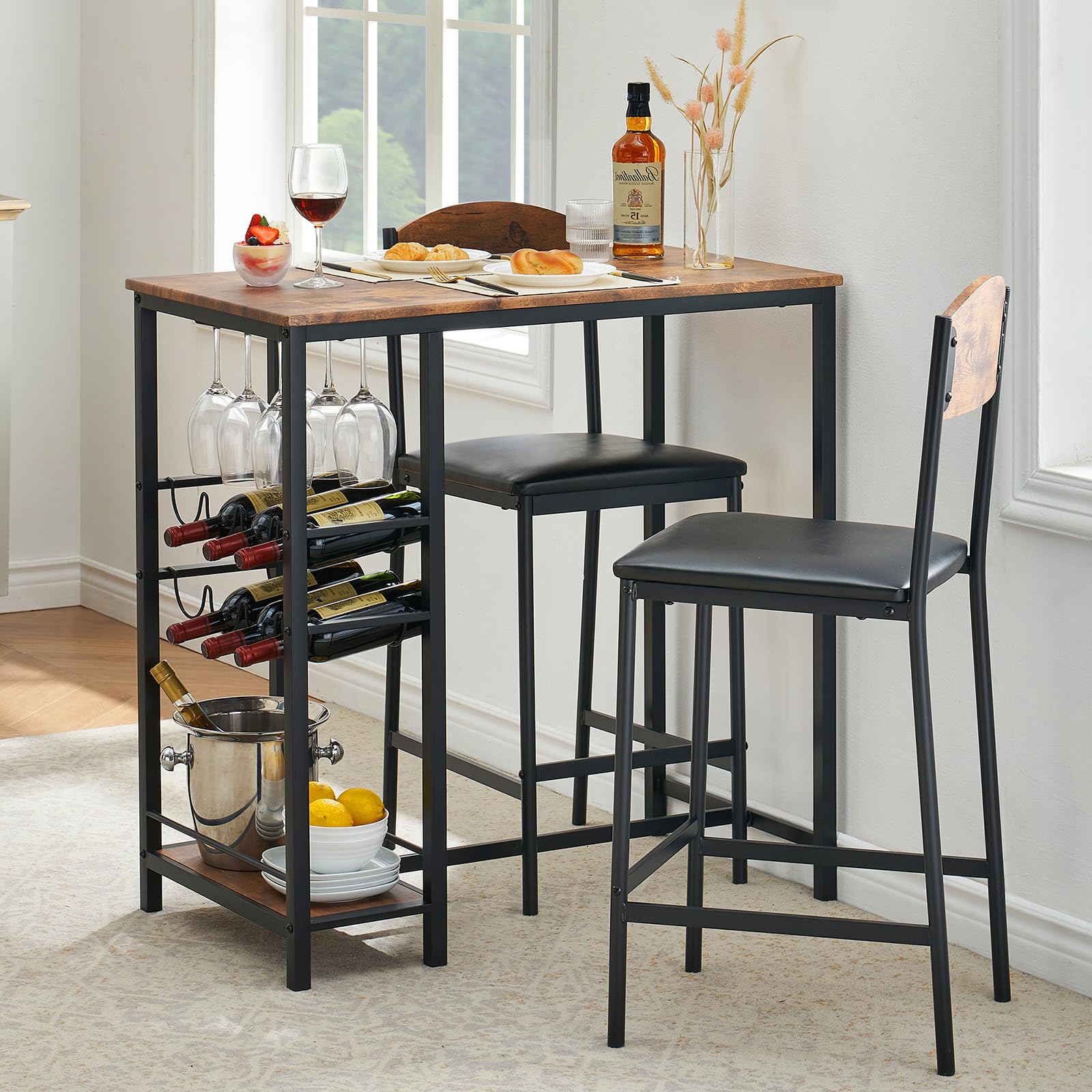 Table Compacte 2 Chaises pour un Coin Repas Chaleureux