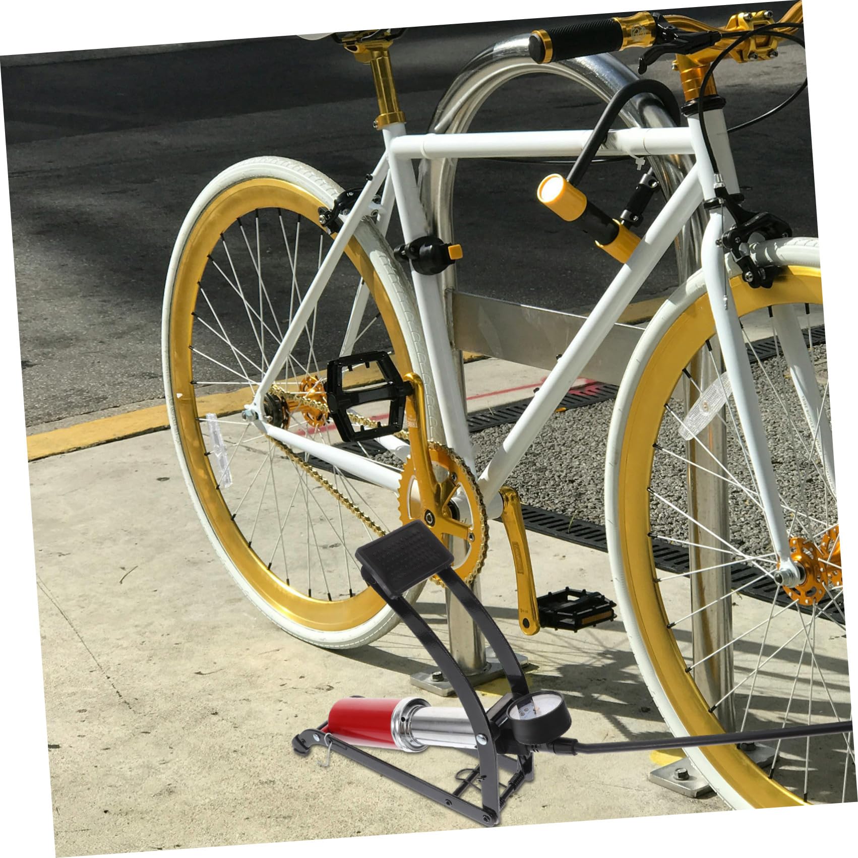Pompa per Biciclette Verticale ad Alta Pressione in Ferro