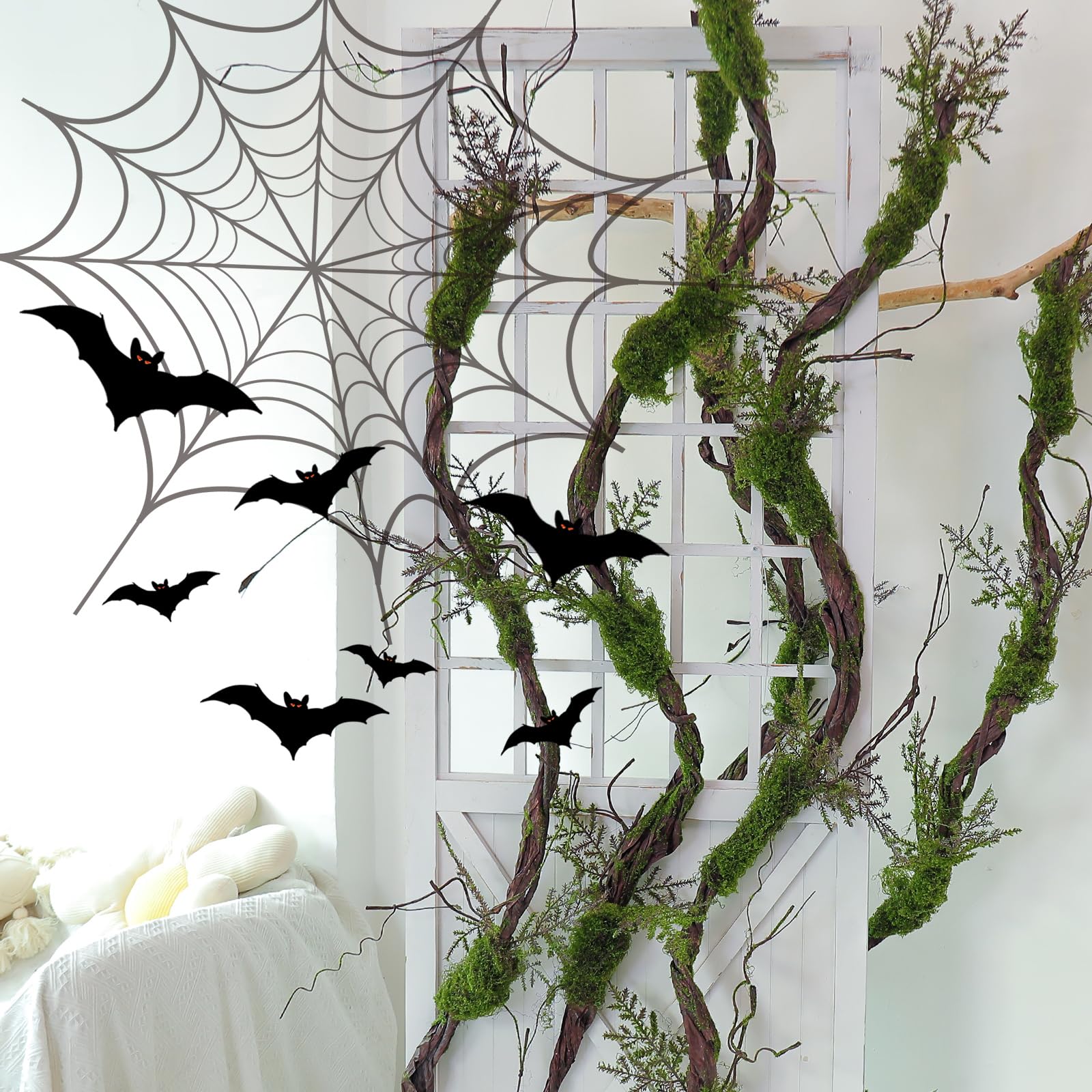 Grande Guirlande Artificielle Flexible en Mousse Branches Vignes 2 m Décoration Murale Halloween Arche Mariage