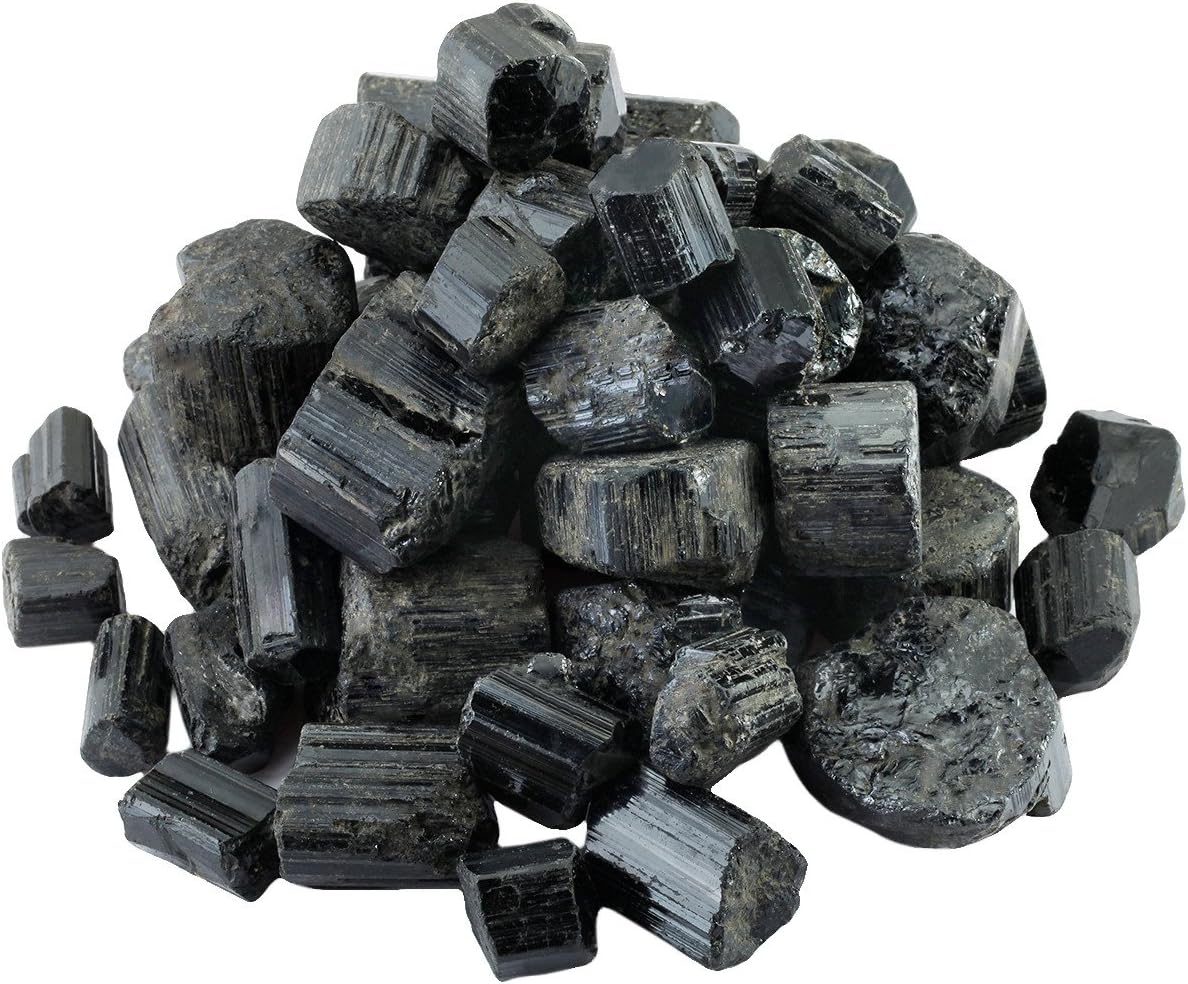 1lb/460g Natural Black Tourmaline Raw Crystals Bulk Stone, Mineral Rocks for Tumbling Cabbing, Reiki Chakra Healing Crystals for Collecting Crafts Wire Wrapping Wicca Protection