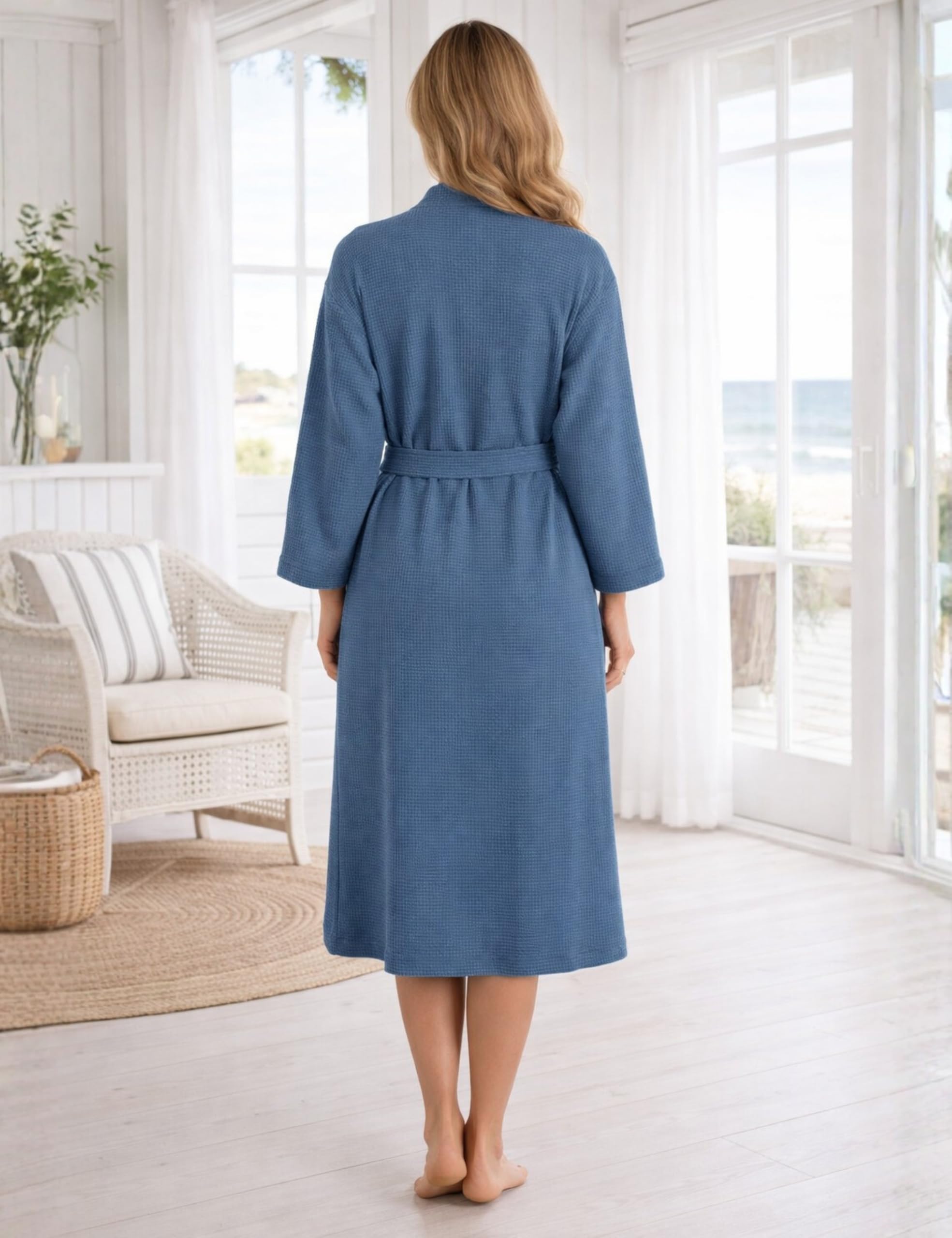 Morgenstern Peignoir Femme Léger Nid D'Abeille 100% Coton