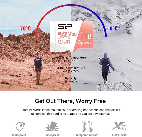 SP Silicon Power 1TB Micro SD Card U3 Nintendo-Switch Compatible, SDXC microsdxc High Speed MicroSD Memory Card with Adapter