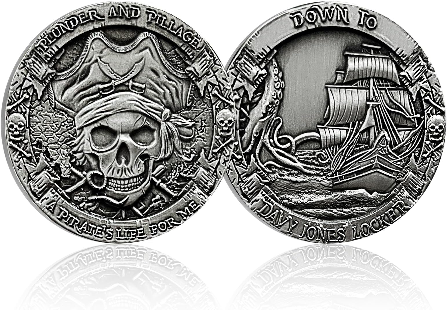 CHURYUML Davy Jones Coin A Pirates Life Down to Davy Jones Locker Pirate Enthusiasts Collectible Pirate Themed Party Gifts