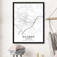 Vista 3 de Mapa de Silsbee, Texas, Light 2 (12x16)
