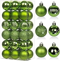 Vista 15 de Adornos de Navidad marrones de 1.57 pulgadas para árbol de Navidad, 36 piezas de mini esferas inastillables, decoración de árbol de Navidad, bolas