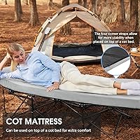 Vista 3 de CYMULA Almohadilla de Colchón de Espuma Viscoelástica para Acampar, Almohadilla para Dormir de 3 Pulgadas para Acampar, Base Antideslizante Inferior