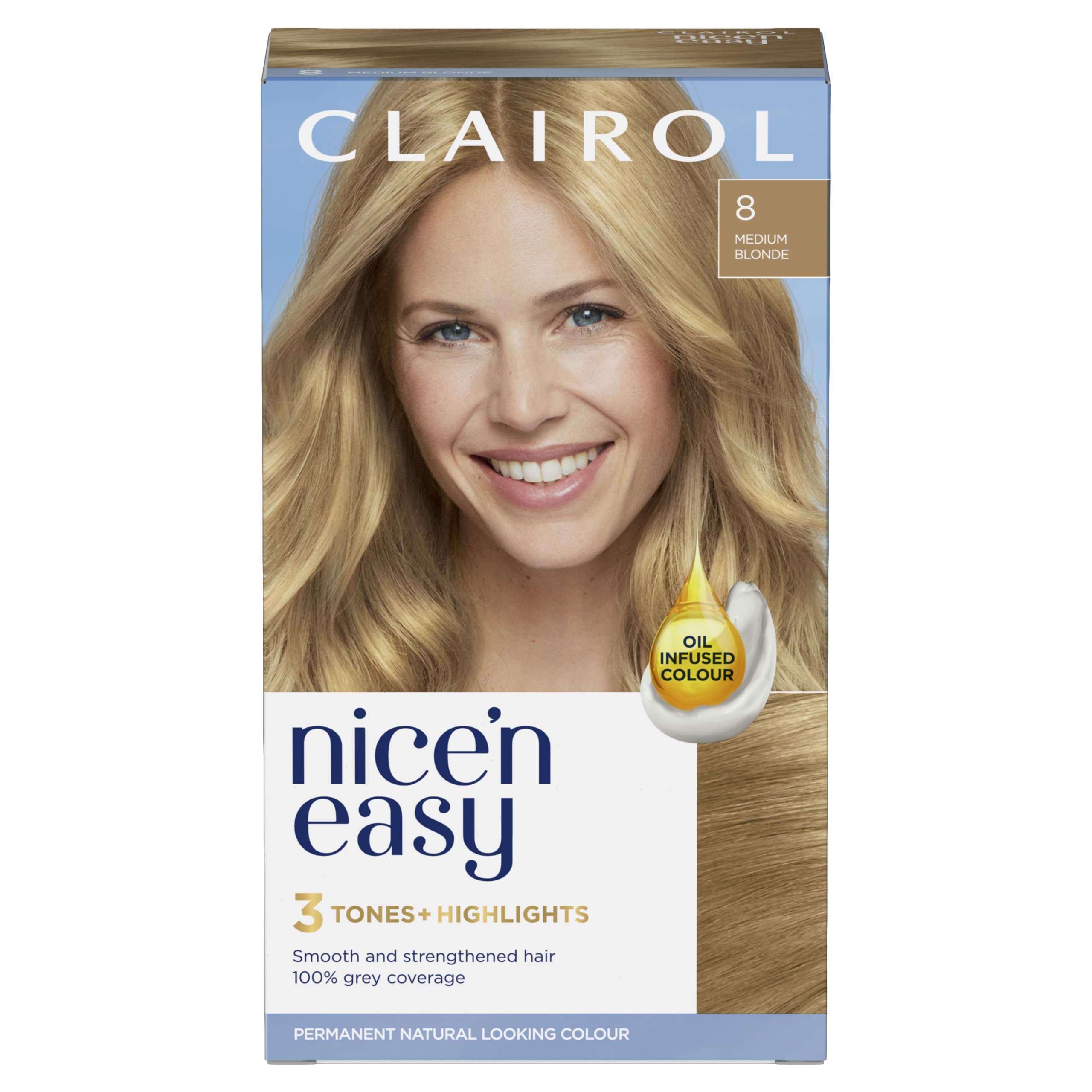 ClairolNICE'N EASY CRÈME PERMANENT HAIR DYE - 8 MEDIUM BLONDE