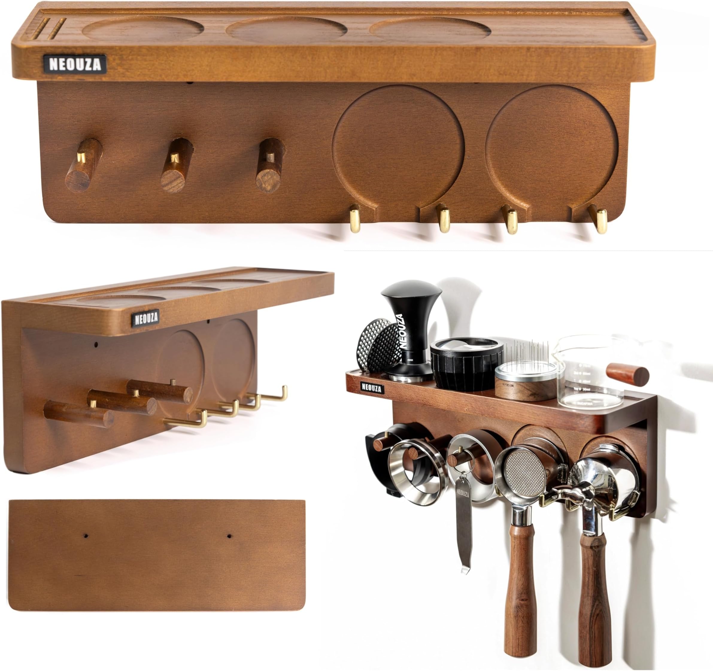 NEOUZA Espresso Accessories Holder Station Wall Mounted Organizer for 51/53/5...