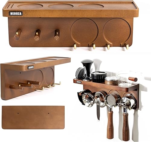 NEOUZA Soporte para accesorios de café expreso, organizador de pared para distribuidor de manipulación de café de 51532.283 in, estante de