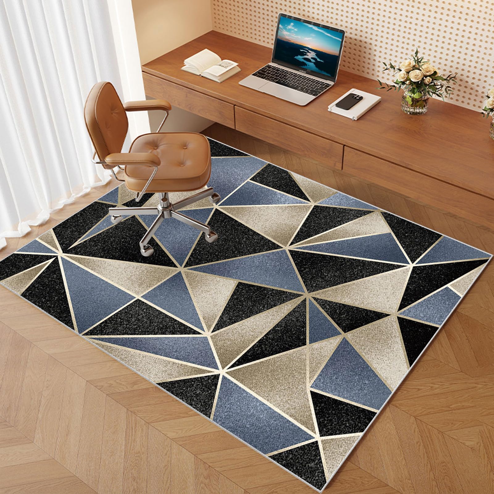 Chair Mat for Carpet Floors Rectangle Office Computer Floor Mat for Carpet Rolling Chairs Gaming Rug Home Large Anti-Slip Floor Protectors Mat Large Protectors floors Gaming Chair Mat 60 x 100 cm โ image 1