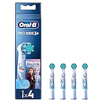 Oral-B Kids 3+ Testine Spazzolino Elettrico Disney Frozen, Confezione da 4 Testine di Ricambio