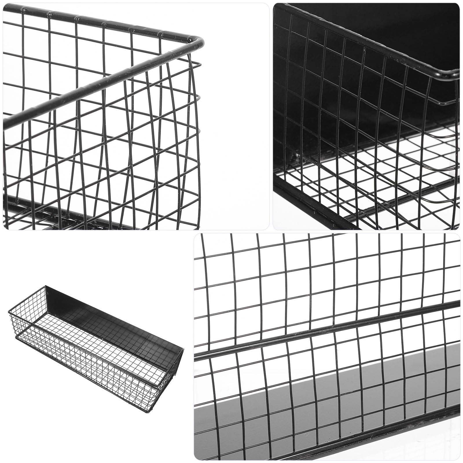 NUOBESTY Caja Magnética para Refrigerador de Hierro Negro, Organizador | Condimentos y Snacks, Cocina y Despensa, Fijación Magnética, Posición Flexible y Uso de Almacenamiento Versátil