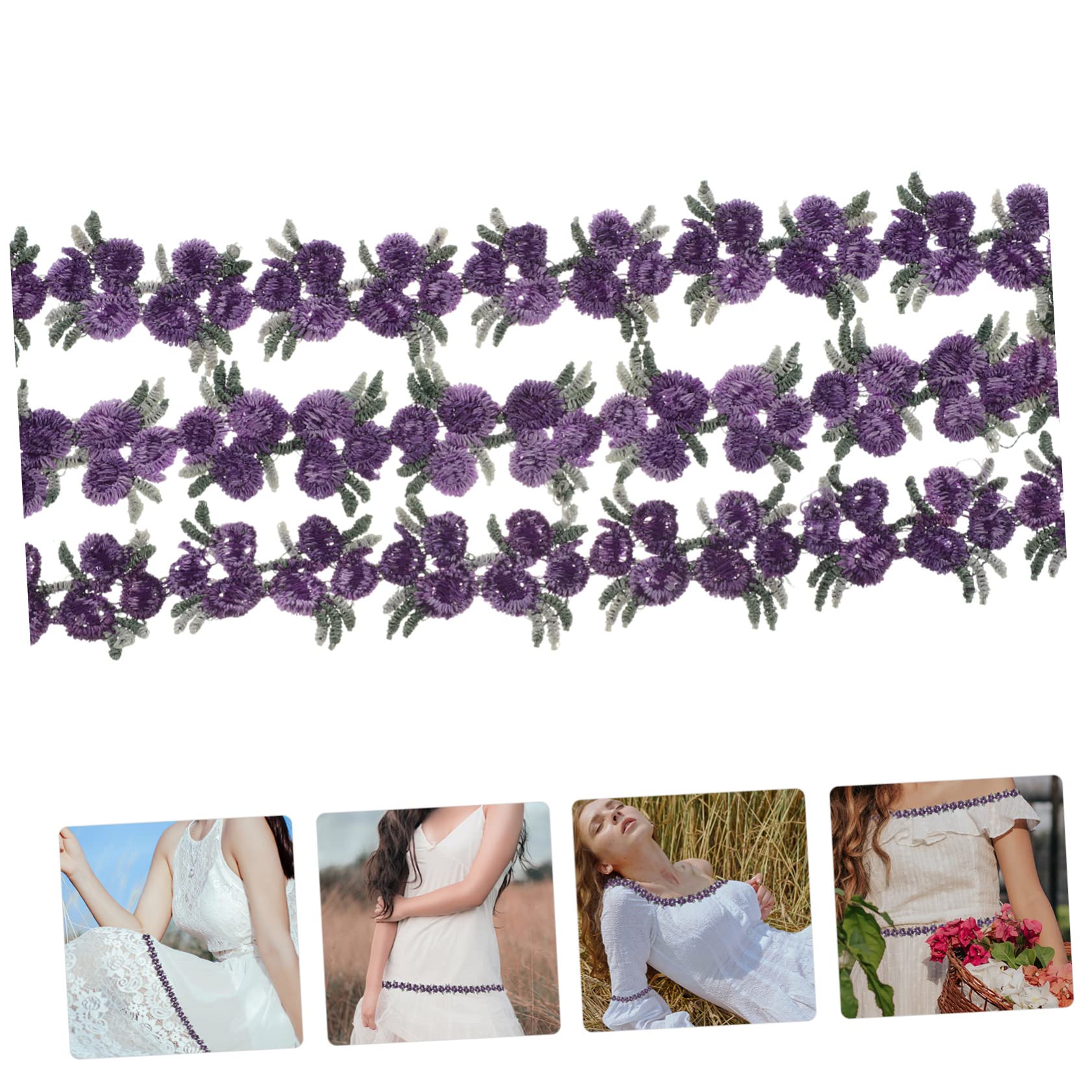 SHINEOFI 3piezas Cinta De Encaje Bordado De Flores De Cinta De Tela Para Manualidades Decoración De Fiestas y Ropa Trim Elegante Para Proyectos y Detalles Vestidos y Adornos