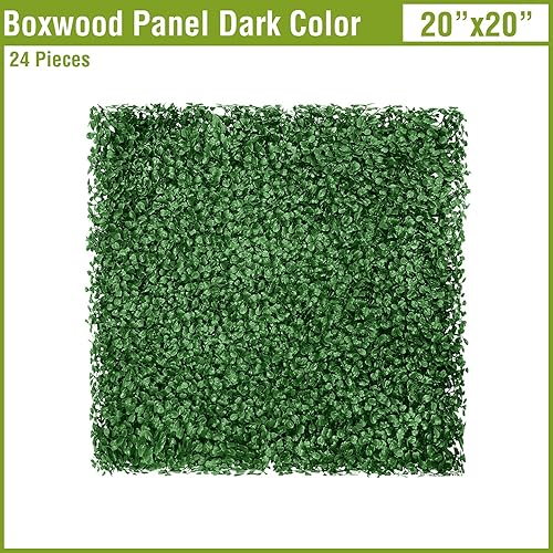 Miniatura 102 de 6 paneles artificiales de boj de 20 x 20 pulgadas, pantalla de privacidad para plantas de seto topiario, pantalla de privacidad de hiedra sintética