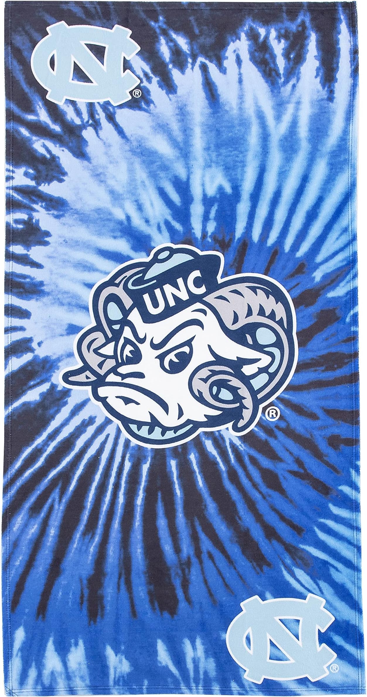 Northwest NCAA North Carolina Tar Heels Unisex-Adult Beach Towel, 30" x 60", Psychedelic (Pack of 6)