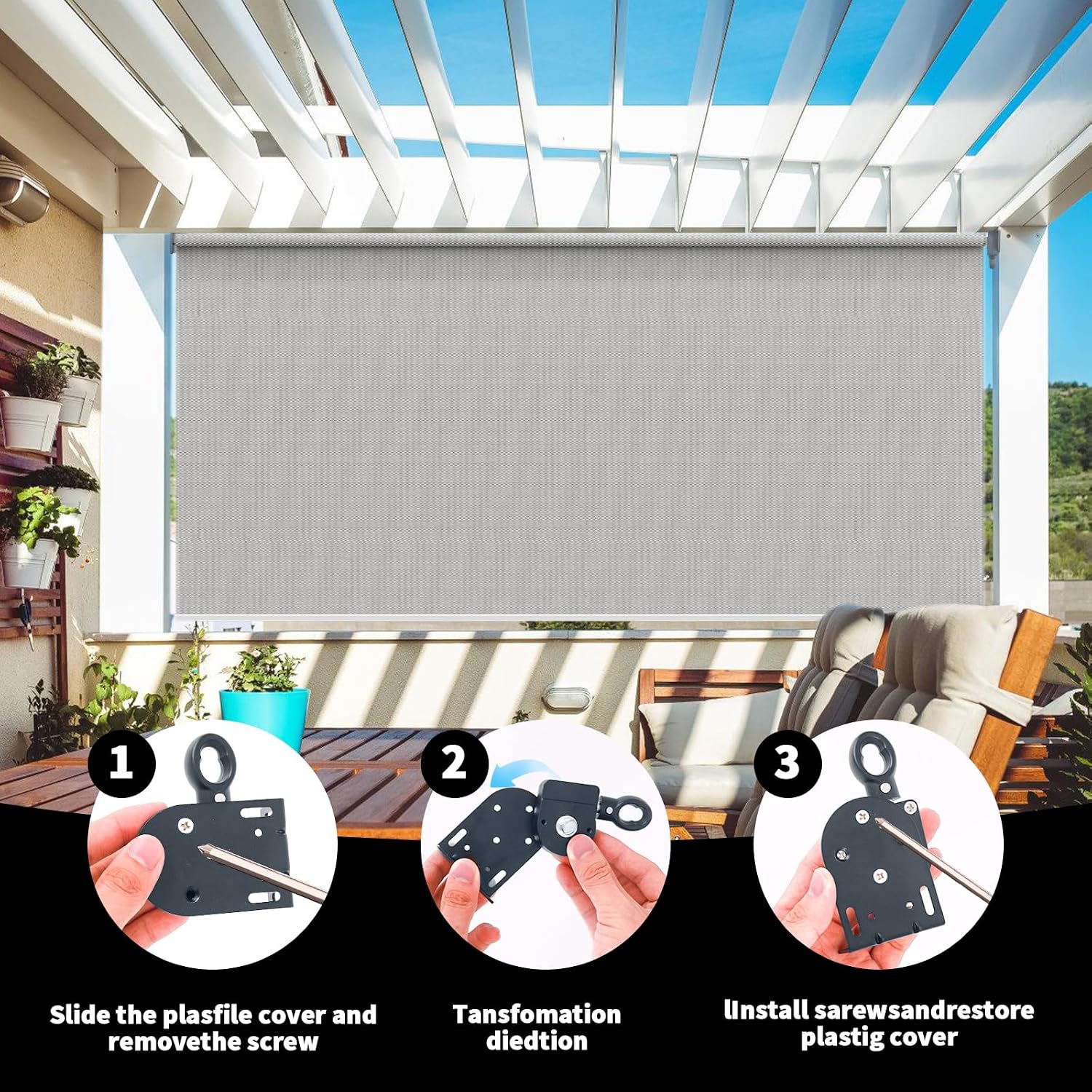 [Enmpnornb] Roller Shade Hardware coolaroo Replacement Parts Bungee Cords with Balls (Black, 1 Set Bracket)
