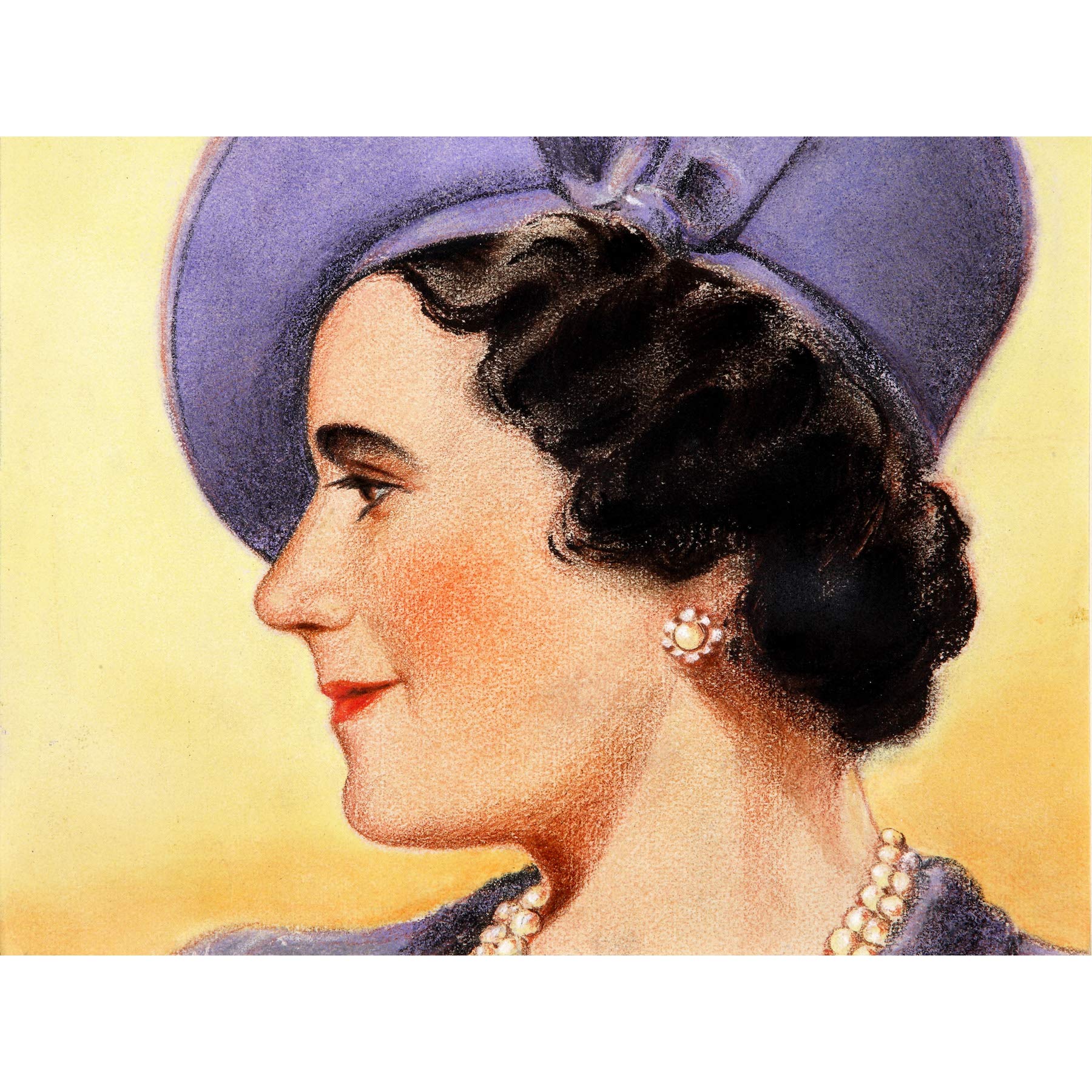 Timym Portrait Queen Elizabeth (Bowes-Lyon) England Painting Premium Wall Art Canvas Print 18X24 Inch