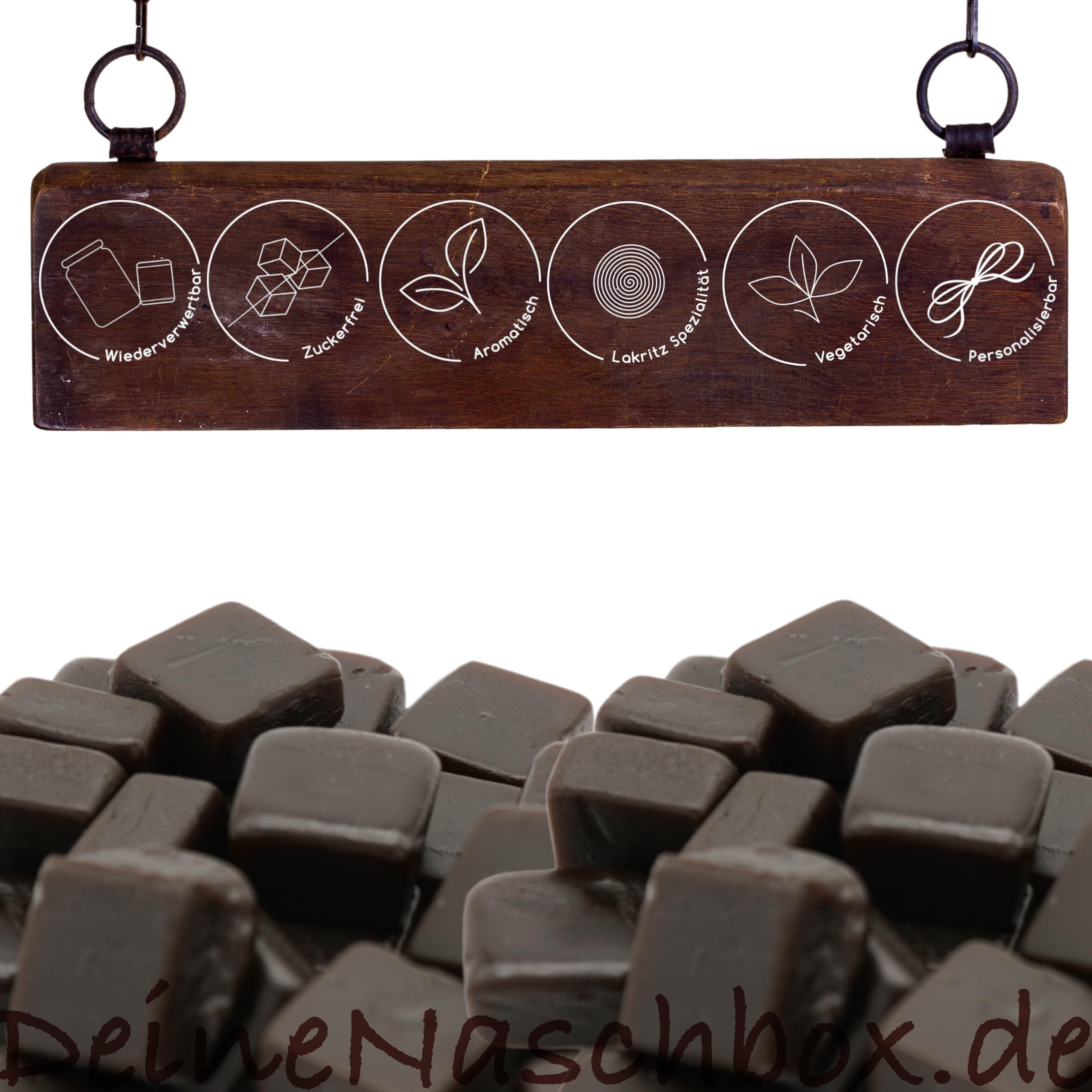 Deine Naschbox | Zuckerfreie Salzige Lakritz Kubusse | 3kg Mega Pot | XXL Großpackung für Party, Candybar & als Geschenk - Extra stark - Salmiakwürfel